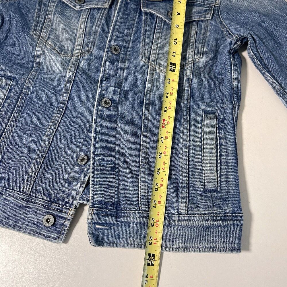 G Star Denim Jacket Mens XS Blue Distressed Deconstructed 3D Slim Fit - Picture 7 of 8